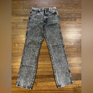 Vintage Rustler Jeans Mens 29 x 32 Acid Wash Denim Black USA 1980s !!